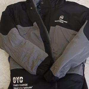 Stylish Black & Grey Hooded Winter Puffer Jacket – NYC Print