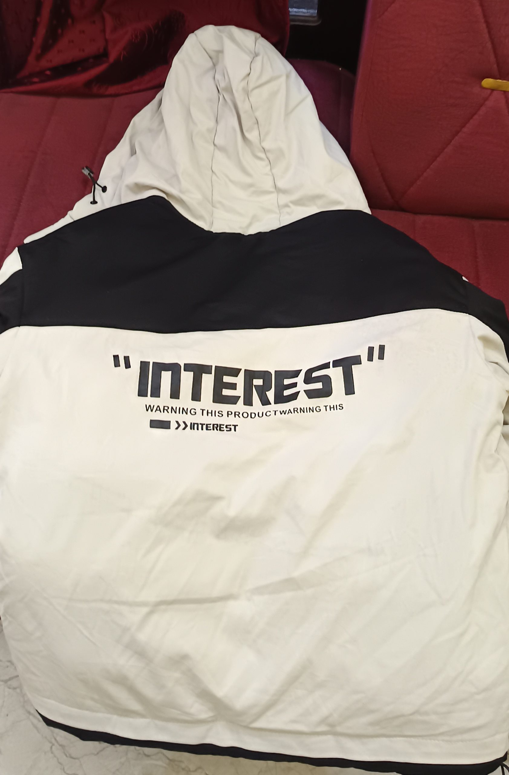 White & Black Hooded Puffer Jacket – Stylish Winter Wear - Image 3