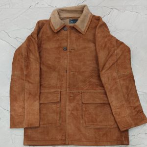 Brown Suede Shearling-Lined Winter Jacket