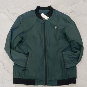 Men’s Dark Green Bomber Jacket with Warm Fur Lining