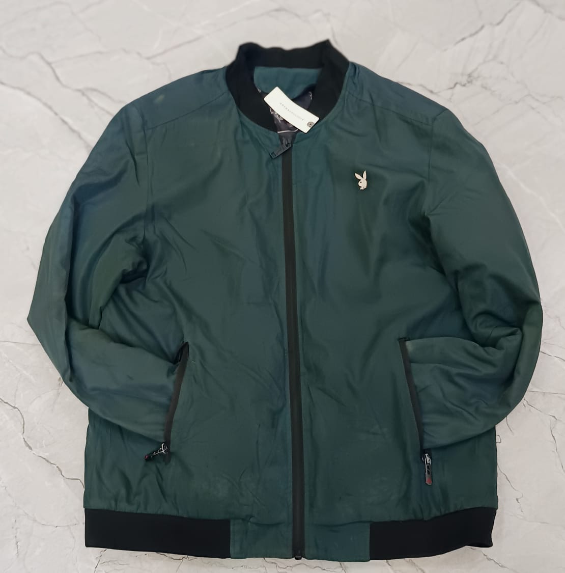 Men’s Dark Green Bomber Jacket with Warm Fur Lining