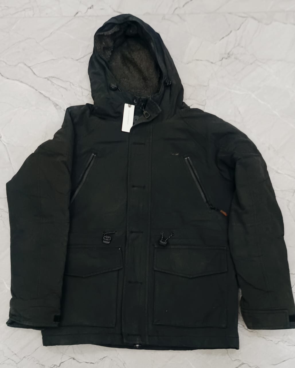 Men’s Black Hooded Winter Jacket – Heavy & Warm