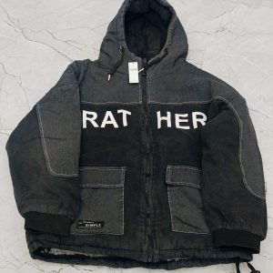 Black Hooded Winter Jacket with Faux Fur Lining